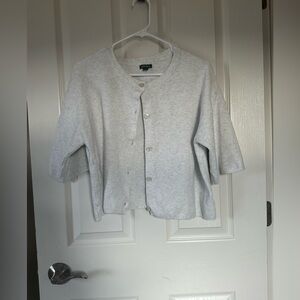 Wild Fable Crop Cream Ribbed Knit Sweater